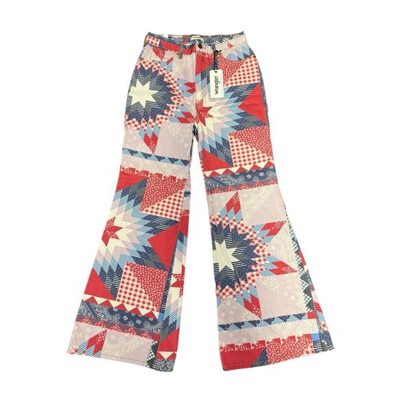 NWT Wrangler x Free People Wanderer 622 Patchwork Flare Jeans W27 L30 - Picture 5 of 11